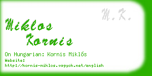 miklos kornis business card